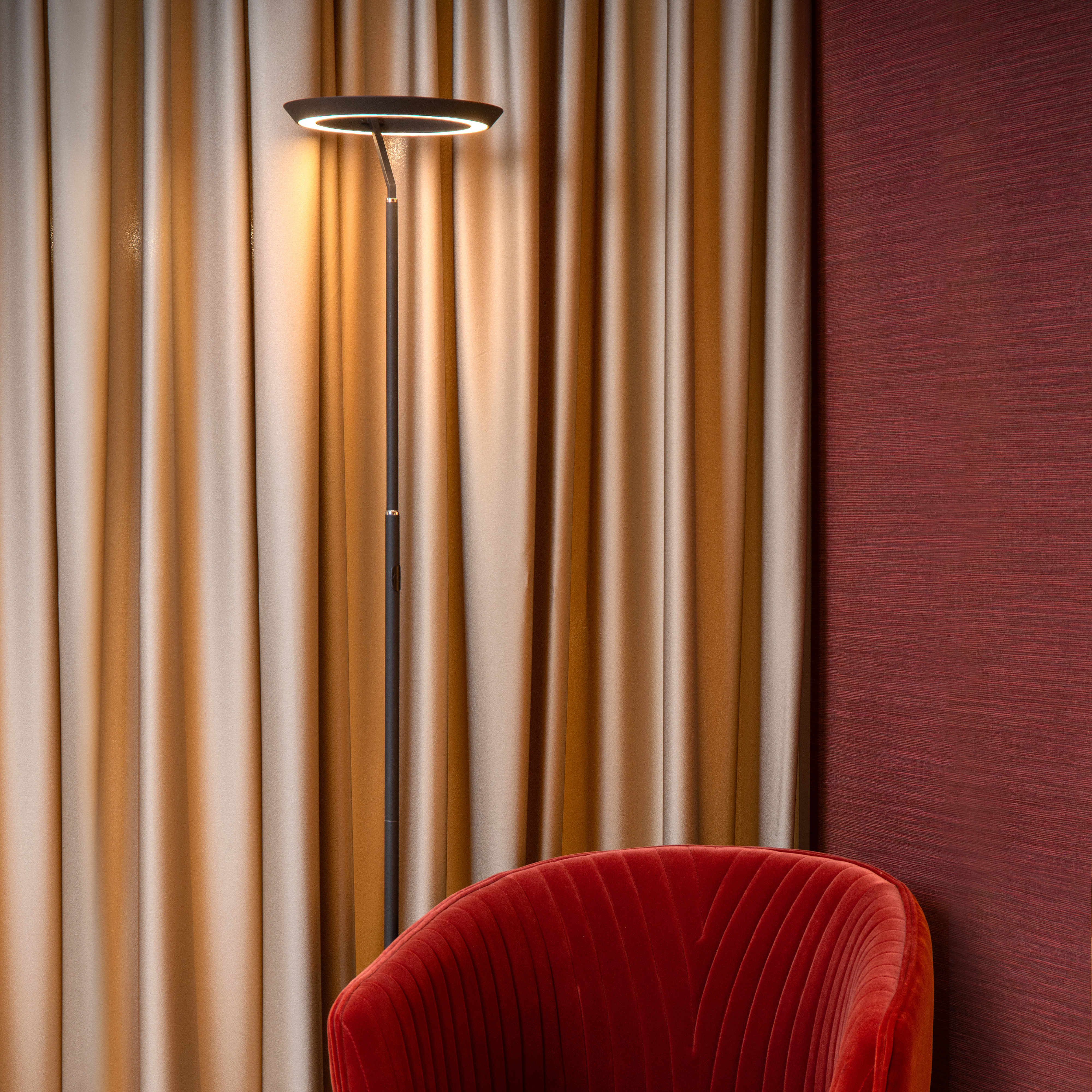 Lucide CELESTE - Floor lamp - Ø 28 cm - LED Dim. - 1x21W 2700K - Black